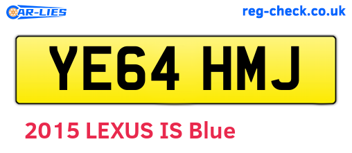 YE64HMJ are the vehicle registration plates.