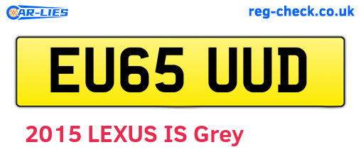 EU65UUD are the vehicle registration plates.