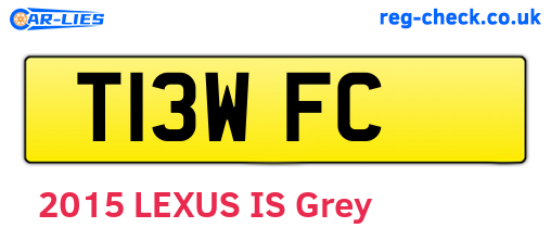 T13WFC are the vehicle registration plates.