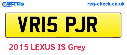 VR15PJR are the vehicle registration plates.