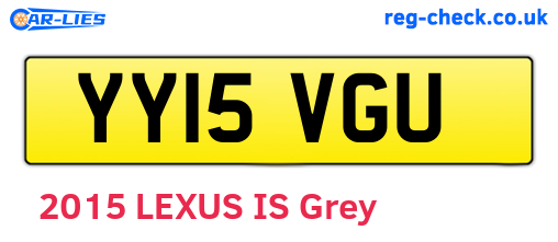YY15VGU are the vehicle registration plates.
