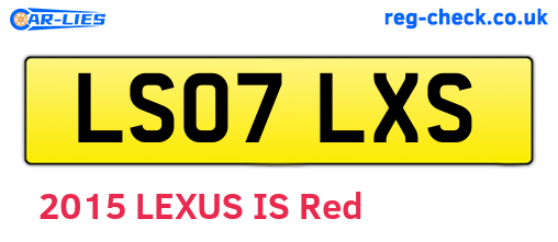 LS07LXS are the vehicle registration plates.