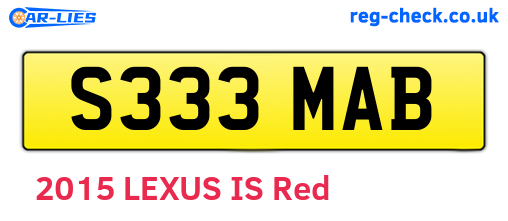 S333MAB are the vehicle registration plates.