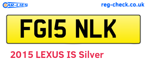 FG15NLK are the vehicle registration plates.