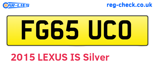 FG65UCO are the vehicle registration plates.