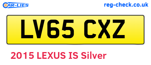 LV65CXZ are the vehicle registration plates.