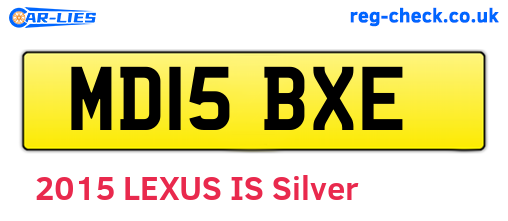 MD15BXE are the vehicle registration plates.