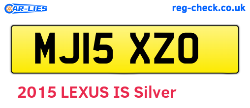 MJ15XZO are the vehicle registration plates.