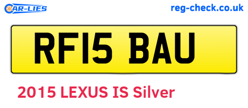 RF15BAU are the vehicle registration plates.