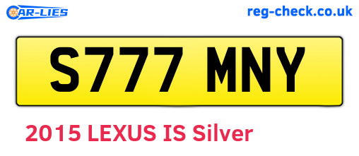 S777MNY are the vehicle registration plates.