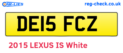 DE15FCZ are the vehicle registration plates.