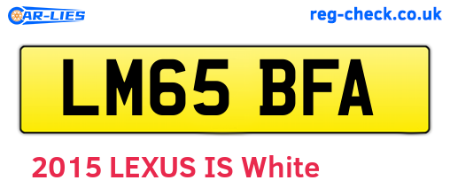 LM65BFA are the vehicle registration plates.
