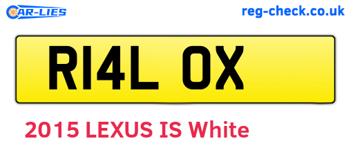 R14LOX are the vehicle registration plates.