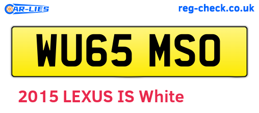 WU65MSO are the vehicle registration plates.