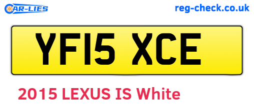 YF15XCE are the vehicle registration plates.