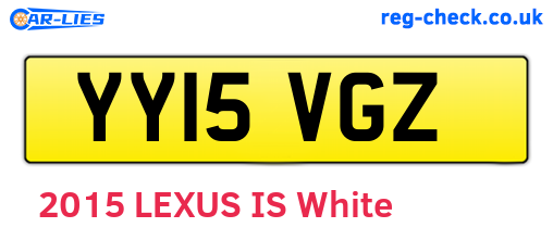 YY15VGZ are the vehicle registration plates.