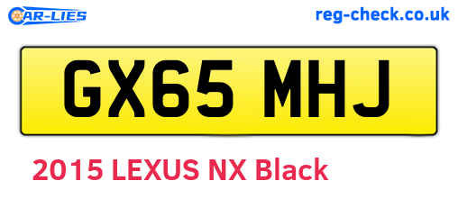 GX65MHJ are the vehicle registration plates.