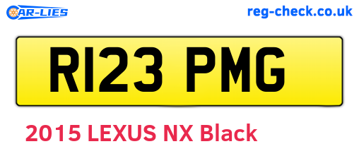 R123PMG are the vehicle registration plates.