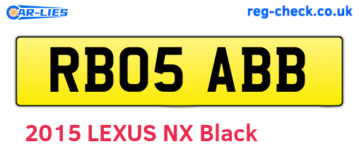 RB05ABB are the vehicle registration plates.