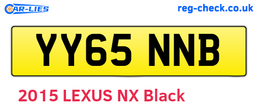 YY65NNB are the vehicle registration plates.