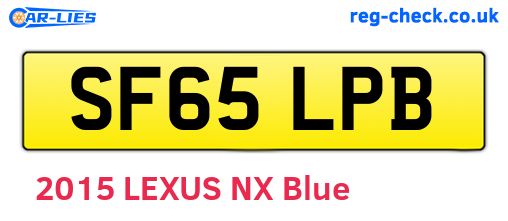 SF65LPB are the vehicle registration plates.