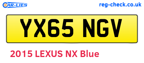YX65NGV are the vehicle registration plates.