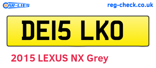 DE15LKO are the vehicle registration plates.