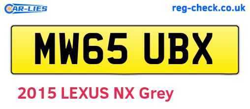 MW65UBX are the vehicle registration plates.