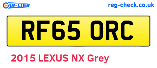 RF65ORC are the vehicle registration plates.