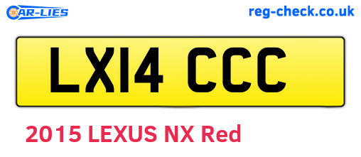 LX14CCC are the vehicle registration plates.