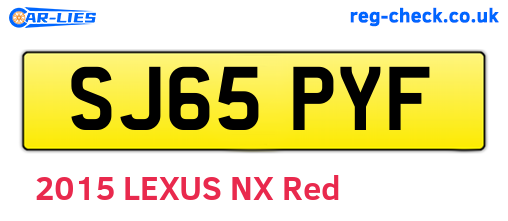 SJ65PYF are the vehicle registration plates.