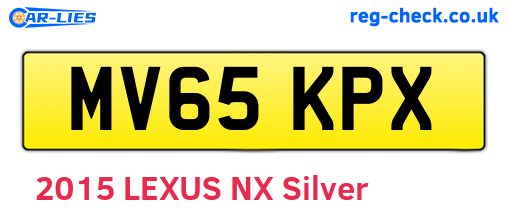 MV65KPX are the vehicle registration plates.