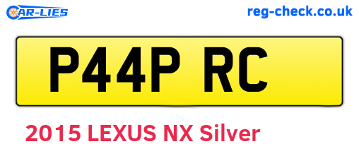 P44PRC are the vehicle registration plates.