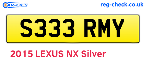 S333RMY are the vehicle registration plates.