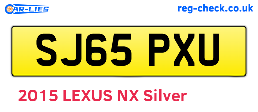 SJ65PXU are the vehicle registration plates.