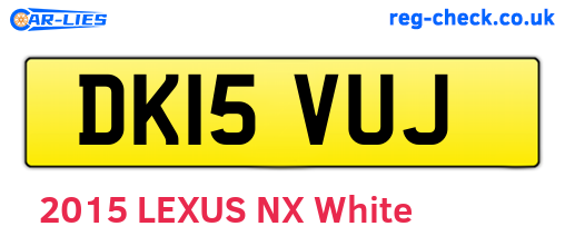 DK15VUJ are the vehicle registration plates.