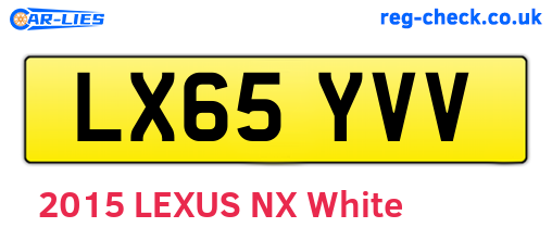 LX65YVV are the vehicle registration plates.
