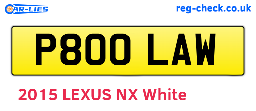 P800LAW are the vehicle registration plates.