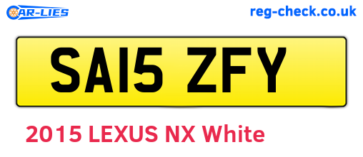 SA15ZFY are the vehicle registration plates.