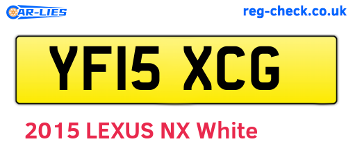 YF15XCG are the vehicle registration plates.
