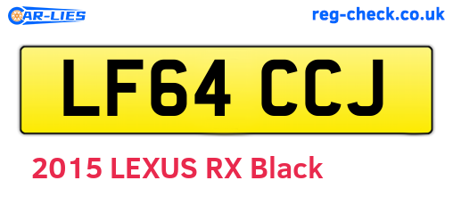 LF64CCJ are the vehicle registration plates.