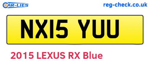 NX15YUU are the vehicle registration plates.