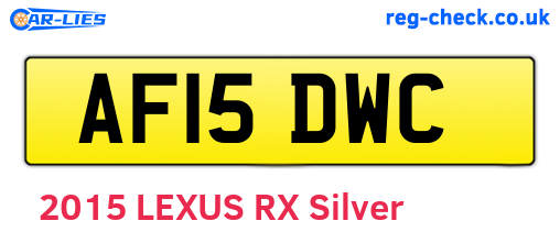 AF15DWC are the vehicle registration plates.