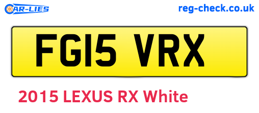FG15VRX are the vehicle registration plates.