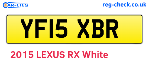 YF15XBR are the vehicle registration plates.