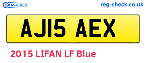 AJ15AEX are the vehicle registration plates.