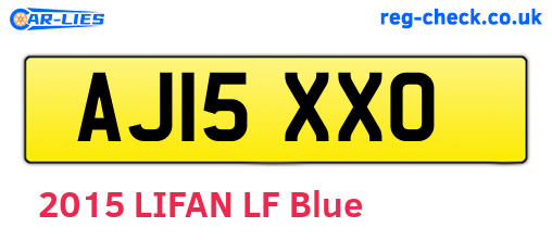 AJ15XXO are the vehicle registration plates.