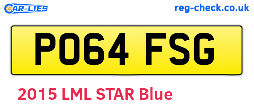 PO64FSG are the vehicle registration plates.