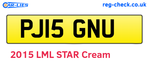 PJ15GNU are the vehicle registration plates.