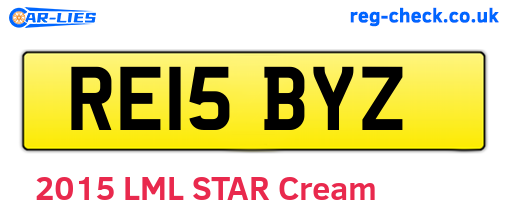 RE15BYZ are the vehicle registration plates.